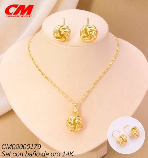 [CM02000179] SET BAÑO DE ORO BAÑO DE ORO 14K. NUDO AT-02260001 (27A)