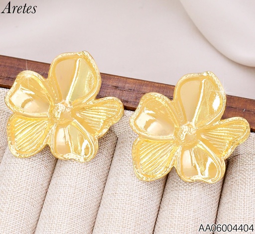 [AA06004404] ARETES FLOR 5 PETALOS LISO-RAYADOS IRREG. (KS26)