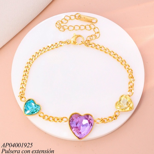 [AP04001925] PULSERA 3 CORAZONES ZIRC.COL.KB216180-SP (KS26)