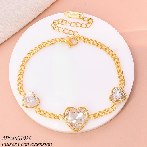 [AP04001926] PULSERA 3 CORAZONES ZIRC..KB216181-SP (KS26)