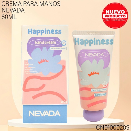 [CN01000209] CREMA P/MANOS NEVADA 80GR HAPPINESS NV90232