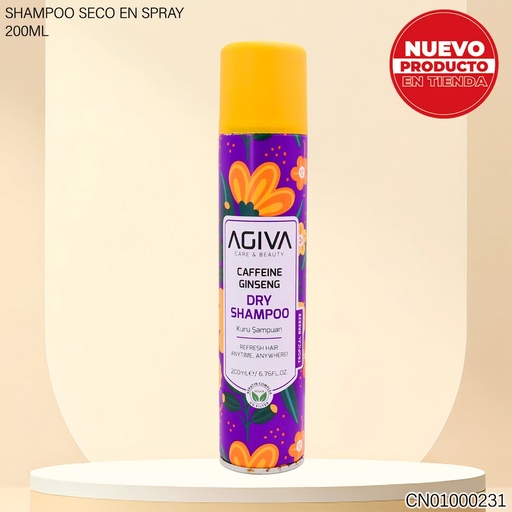 [CN01000231] SHAMPOO EN SECO AGIVA 200ML CAFFEINE GINSENG 4101