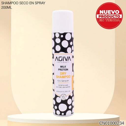 [CN01000234] SHAMPOO EN SECO AGIVA 200ML MILK PROTEIN 4132