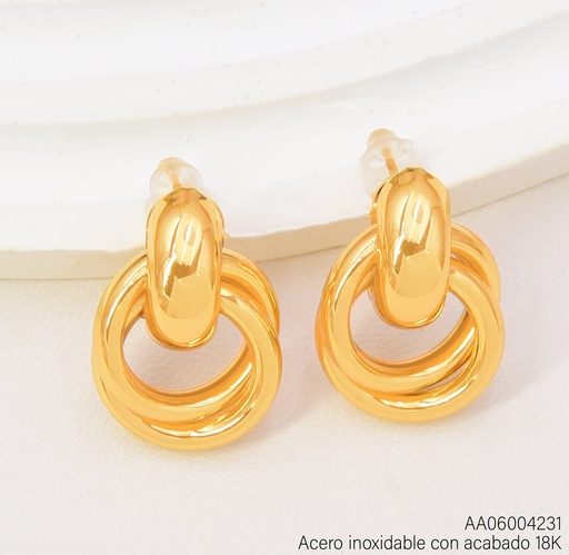 [AA06004231] ARETES RD. ENTRE ACERO INOX. ACABADO 18K (2V26)