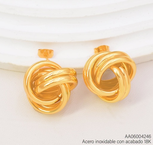 [AA06004246] ARETES RD. ENTRE ACERO INOX. ACABADO 18K (2V26)