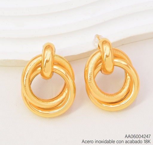 [AA06004247] ARETES RD. ENTRE GRAB. ACERO INOX. ACABADO 18K (2V26)
