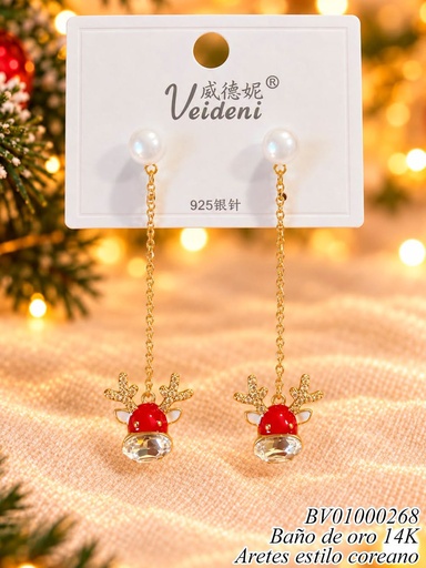 [BV01000268] ARETES BAÑO DE ORO 14K. RENO DOR EH-3217 (2VEI211026)