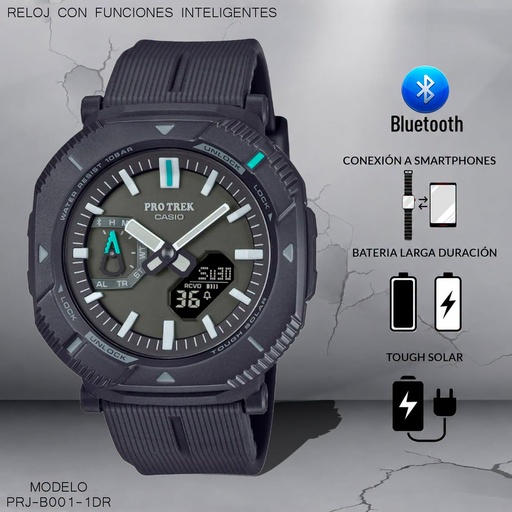 [PRJ-B001-1DR] RELOJ CASIO PRO TREK ANA/DIG CAB. PRJ-B001-1DR  (5732) RESINA GRIS.
