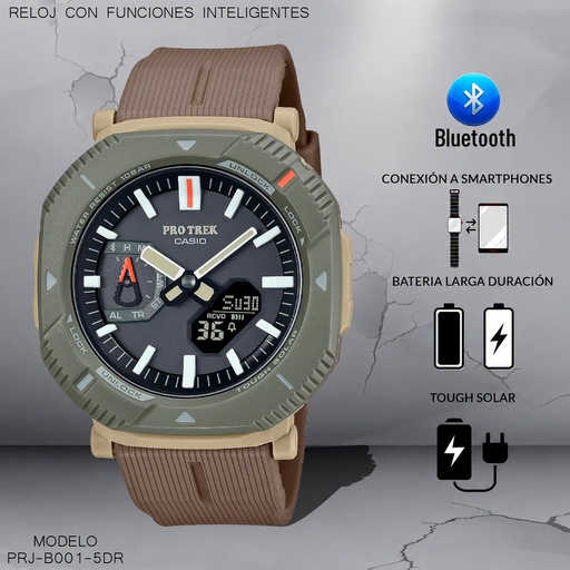[PRJ-B001-5DR] RELOJ CASIO PRO TREK ANALOGO PRJ-B001-5DR (5732) RESINA CAFE.