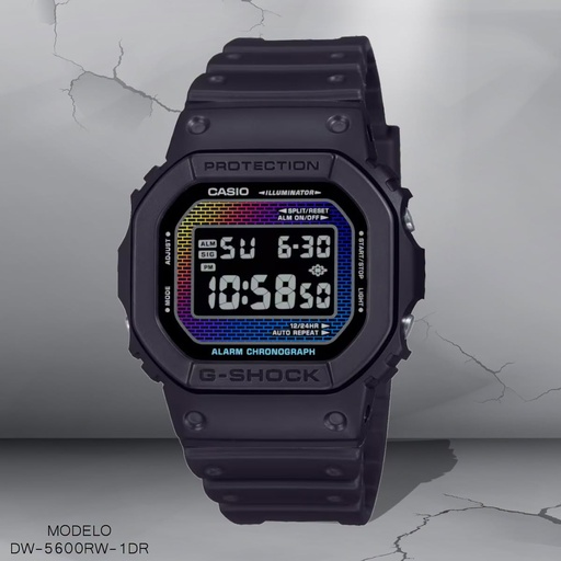 [DW-5600RW-1DR] RELOJ CASIO G-SHOCK DIGITAL CAB. DW-5600RW-1DR (3525) RESINA NEGRA.