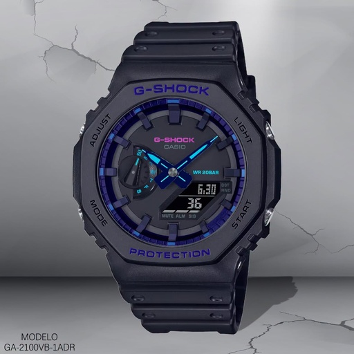 [GA-2100VB-1ADR] RELOJ CASIO G-SHOCK ANA/DIG. CAB. GA-2100VB-1ADR (5611) RESINA NEGRA