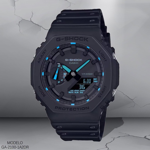 [GA-2100-1A2DR] RELOJ CASIO G-SHOCK ANA/DIG. CAB. GA-2100-1A2DR (5611) RESINA NEGRA.