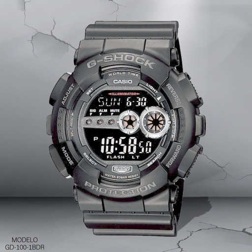 [GD-100-1BDR] RELOJ CASIO G-SHOCK DIGITAL CAB. GD-100-1BDR (3263) RESINA NEGRA