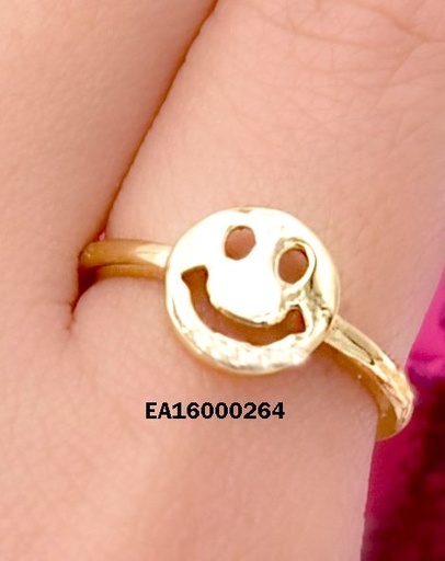 [EA16000264] ANILLO DORADO CARITA FELIZ