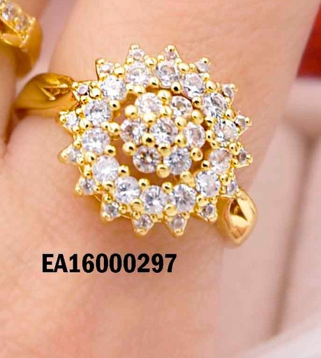 [EA16000297] ANILLO DORADO REDONDO C/ PICOS DE ZIRCONIA