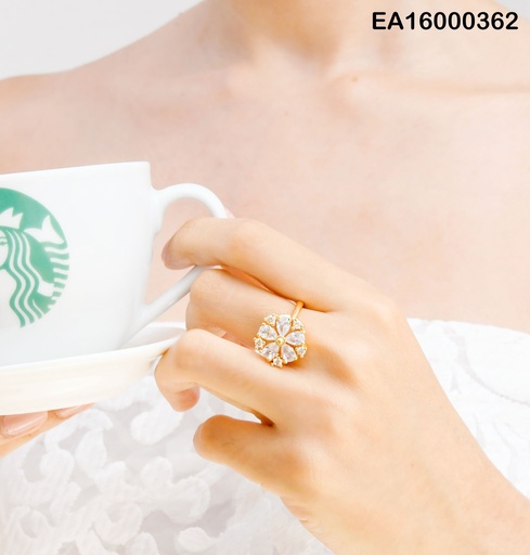 [EA16000362] ANILLO FLOR 5 PETÁLOS C/ ZIRC.PEQ. RD