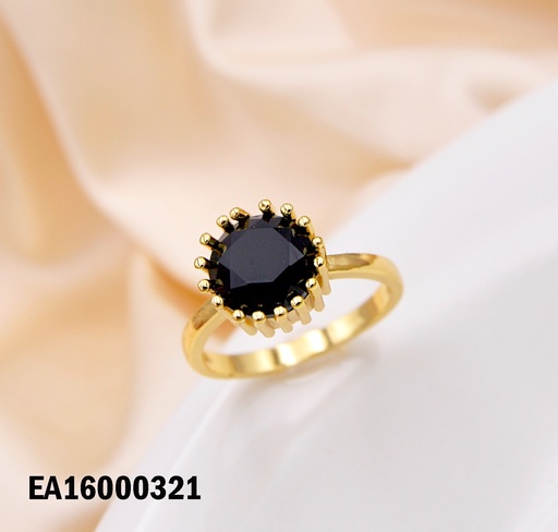 [EA16000321] ANILLO PIEDRA REDONDA NEGRA