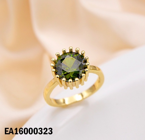 [EA16000323] ANILLO PIEDRA REDONDA VERDE MUSGO