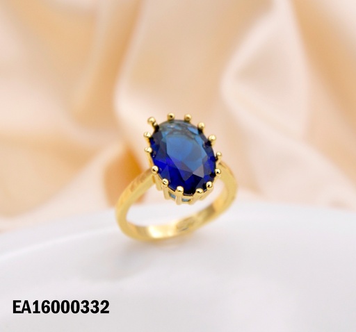 [EA16000332] ANILLO PIEDRA ZIRCONIA OVALADA AZUL