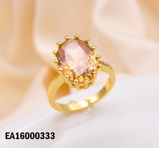 [EA16000333] ANILLO PIEDRA ZIRCONIA OVALADA SALMÓN