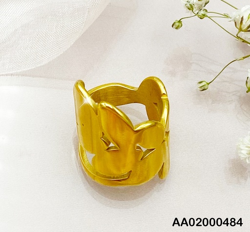 [AA02000484-6] ANILLO PLACA HOJA DIAGONAL LÍNEA DEBAJO