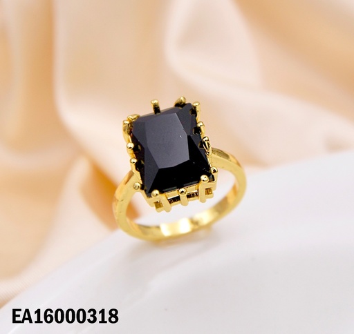 [EA16000318] ANILLO RECTÁNGULO VERTICAL NEGRO