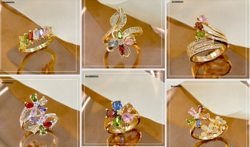 [EA16000251] ANILLOS DORADOS ENCHAPADOS,ESTILOS SURTIDOS
