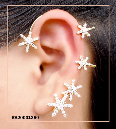 [EA20001350] ARETE CAMALEÓN ESTRELLAS ZIRCONIAS