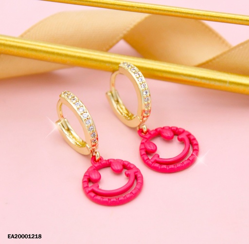 [EA20001218] ARETES DE COLGAR CARITA FELIZ ROJO (P.E.NOV2025)