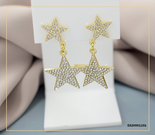 [EA20001191] ARETES DE COLGAR DOS ESTRELLAS DE ZIRCONIAS
