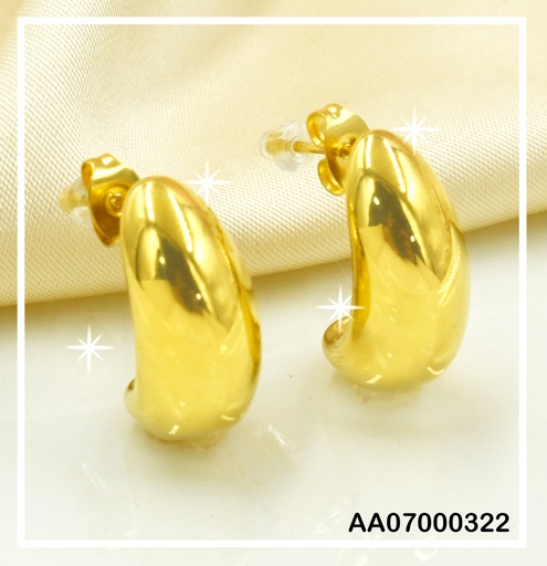 [AA07000322] ARGOLLA FORMA "J" DORADA LISA