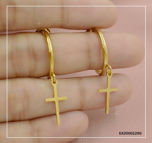 [EA20001296] ARGOLLAS CON CRUZ COLGANTE