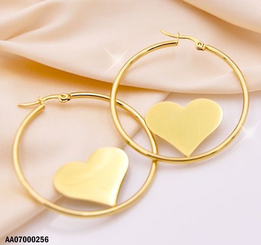 [AA07000256] ARGOLLAS CON PLACA CORAZÓN A LO INTERNO