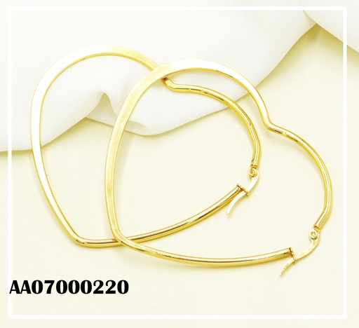 [AA07000220] ARGOLLAS CORAZÓN DORADAS APLANADAS 60MM