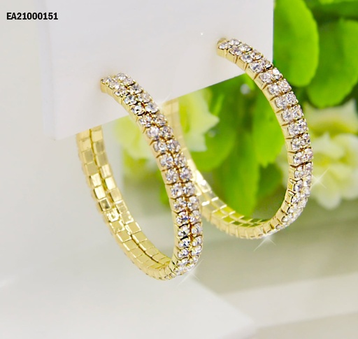 [EA21000151] ARGOLLAS DORADAS DE ZIRCONIAS