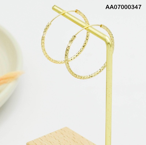 [AA07000347] ARGOLLAS DORADAS DIAMANTADAS 30MM