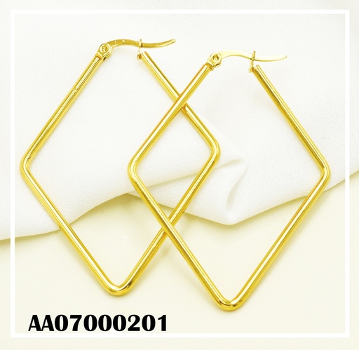 [AA07000201] ARGOLLAS DORADAS FORMA DE  ROMBO 35MM