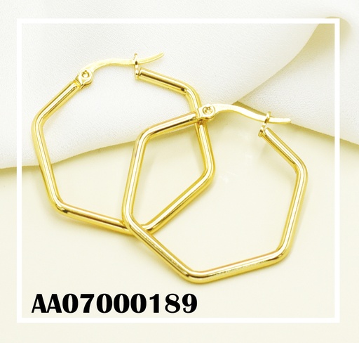 [AA07000189] ARGOLLAS DORADAS HEPTÁGONO 30MM