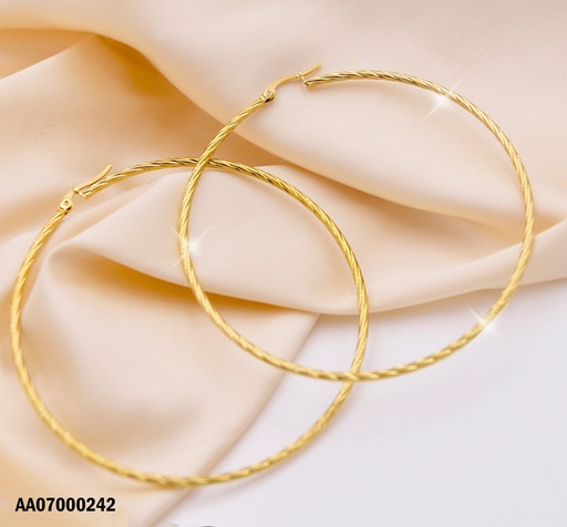 [AA07000242] ARGOLLAS DORADAS RAYAS TORNEADAS FINAS 80MM