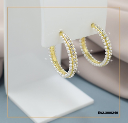 [EA21000249] ARGOLLAS LÍNEA ZIRCONIAS ENTRE LÍNEAS DE PERLITAS