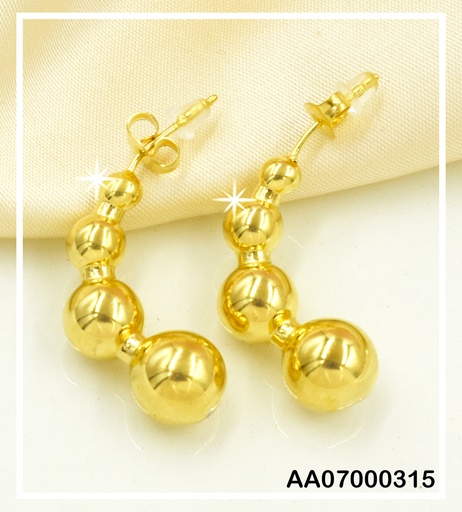 [AA07000315] ARGOLLAS PELOTAS DORADAS EN LÍNEA VERTICAL