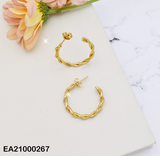 [EA21000267] ARGOLLAS TORNEADAS DORADAS P4603