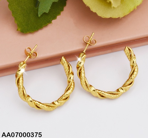[AA07000375] ARGOLLAS TRENZADA LISA Y GRABADA 30MM P4161