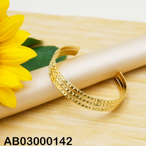 [AB03000142] BRAZALETE 3 LÍNEAS HORIZONTALES GRABADOS TRENZADO