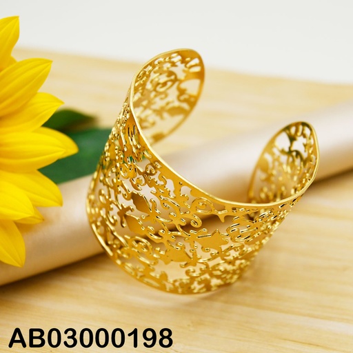 [AB03000198] BRAZALETE ANCHO AJUSTABLE CALADO ENRAMADAS
