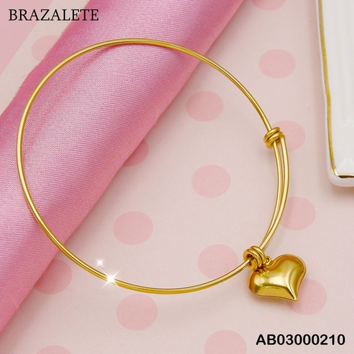 [AB03000210] BRAZALETE COLGANTE CORAZÓN INFLADO