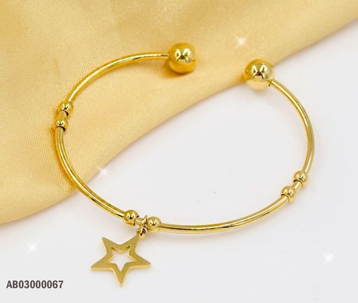 [AB03000067] BRAZALETE DORADO ABIERTO, DIJE ESTRELLA