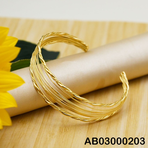 [AB03000203] BRAZALETE LÍNEAS LISAS ENTRE LÍNEAS TORNEADAS