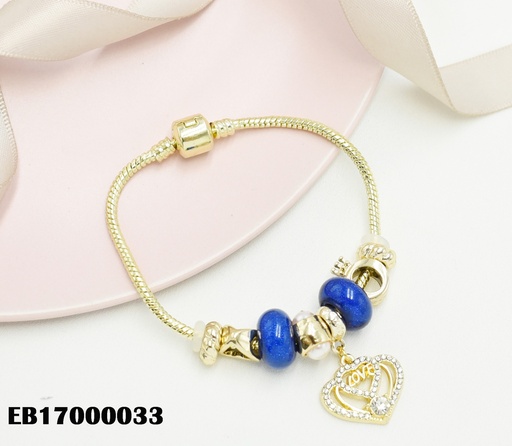 [EB17000033] BRAZALETE PANDORA CHARMS DIJE COLGANTE:CROQUI DOBLE CORAZÓN"LOVE"