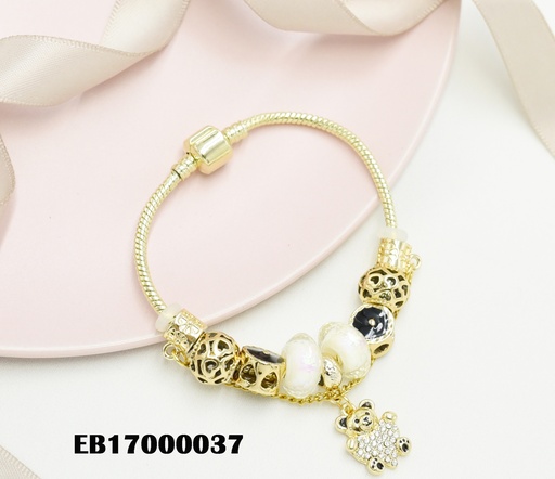 [EB17000037] BRAZALETE PANDORA CHARMS DIJE COLGANTE:OSO GORDO ZIRC